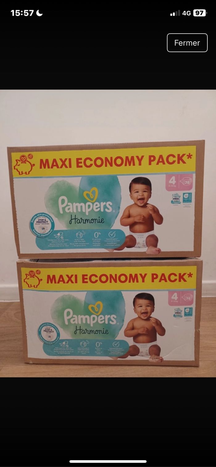 Couches Pampers, harmonie T4