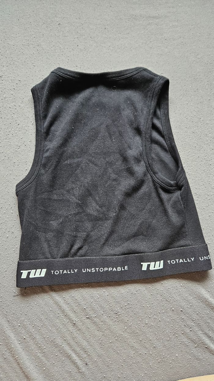 Top noir sans manches élastique streetwear S Tally Weijl - photo numéro 8