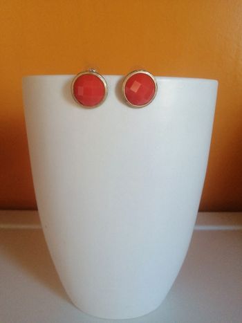 🌸Boucles puces dorées au cœur rouge "Vintage" 🌸