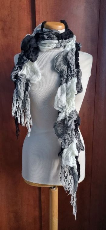 Écharpe tricolore (noir,gris, blanc)