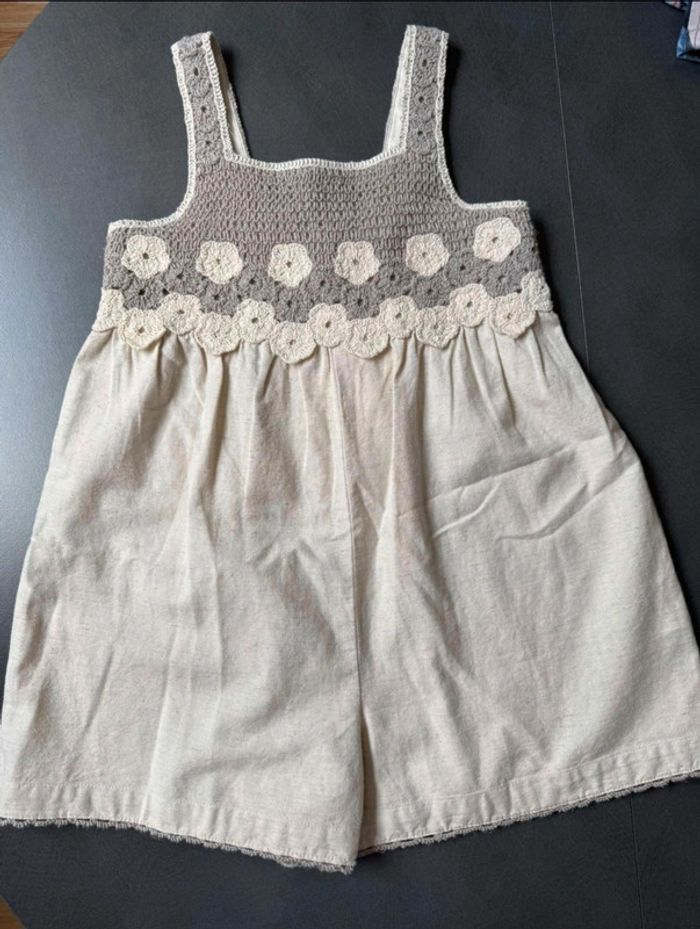 Combinaison à fleurs en crochet 110cm Zara