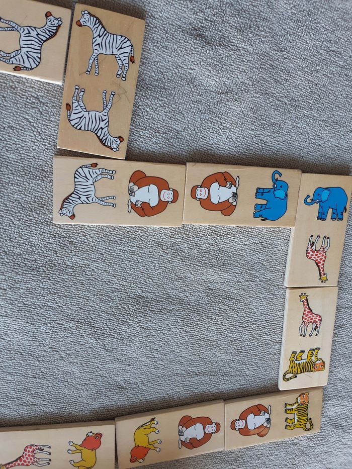 Jeu complet de dominos animaux en bois - photo numéro 2