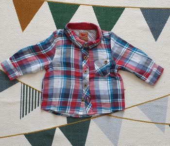 Chemise bébé à carreaux, taille 6 mois, Tape-à-l'œil