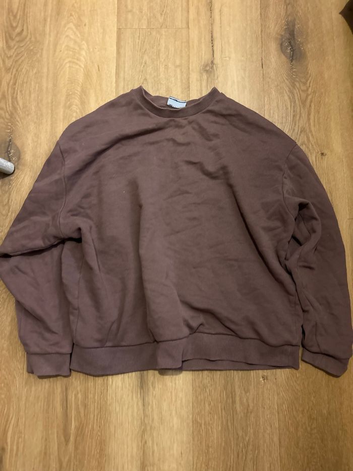 Pull couleur marron /violet ados design taille M - photo numéro 5