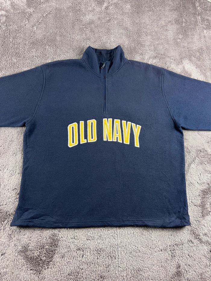 Pull polaire Old Navy quart zip col camionneur bleu marine – Taille XXL - photo numéro 6