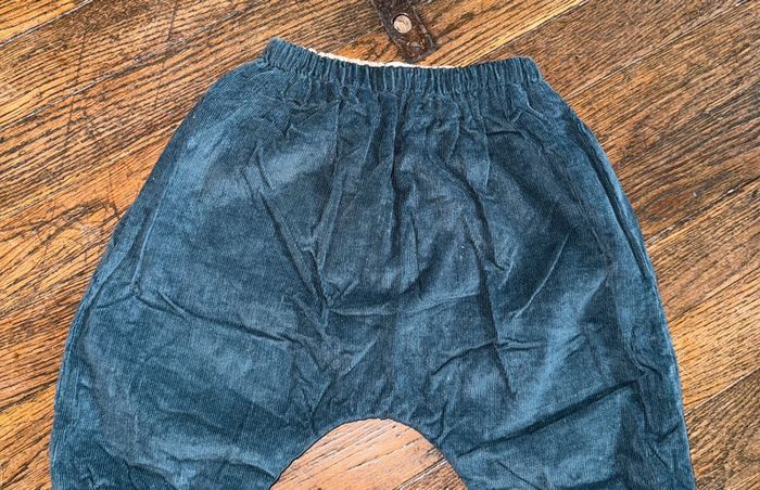 Pantalon velour Bout’chou Bleu canard 3 mois - photo numéro 2