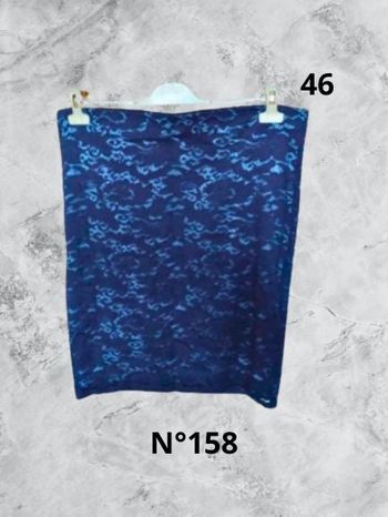 N°158 Jupe bleu/dentelle T46. MS Mode.