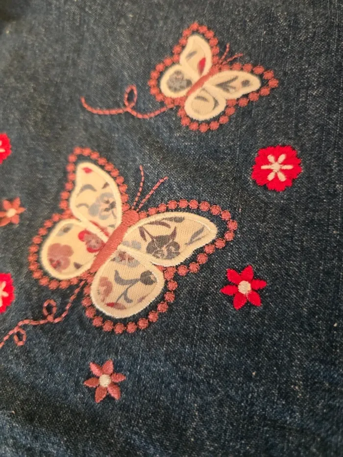 Ensemble robe jean papillon et haut liberty 12 mois - photo numéro 5