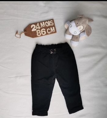 Pantalon 👣 velours noir, ajustable, orchestra, 24 mois