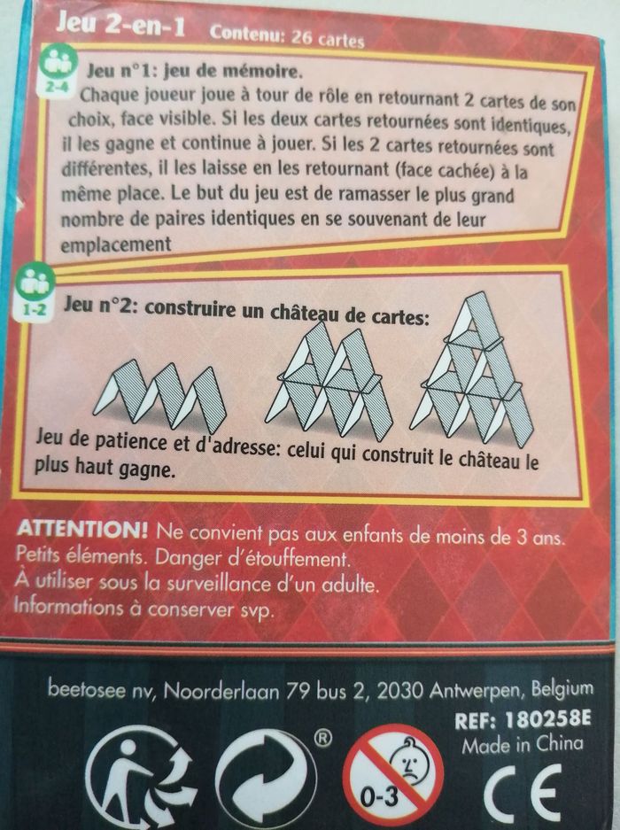 Lot de 5 petits jeux de cartes + stylo - photo numéro 5