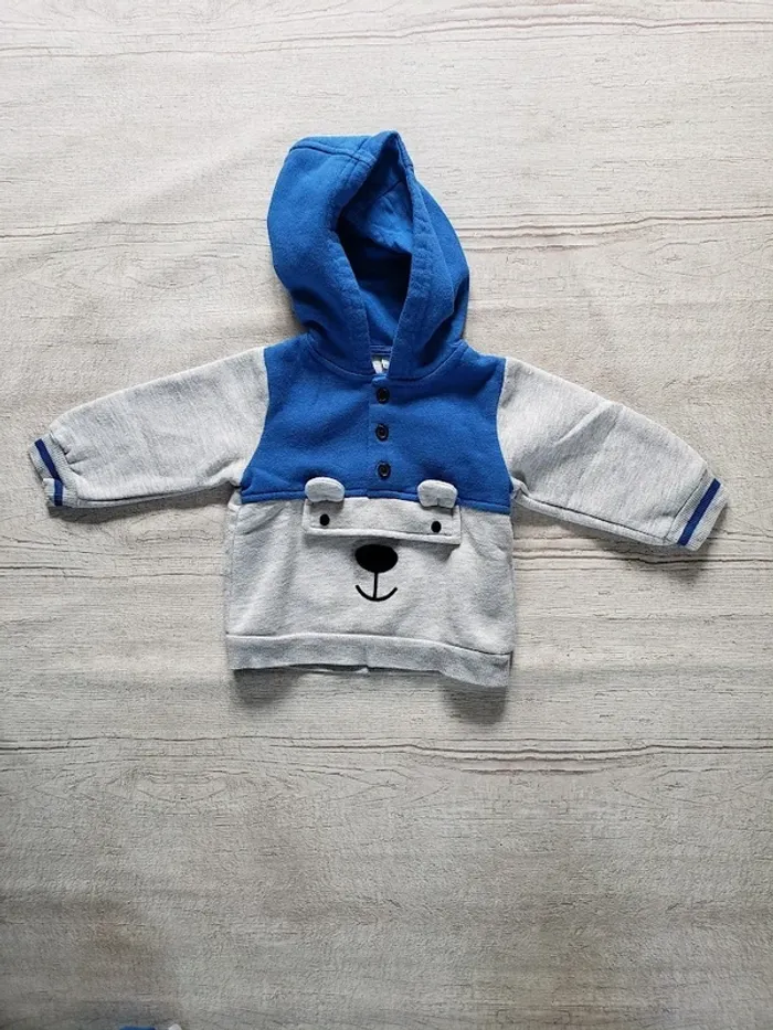 Jogging garçon 6 mois bleu et gris - photo numéro 2