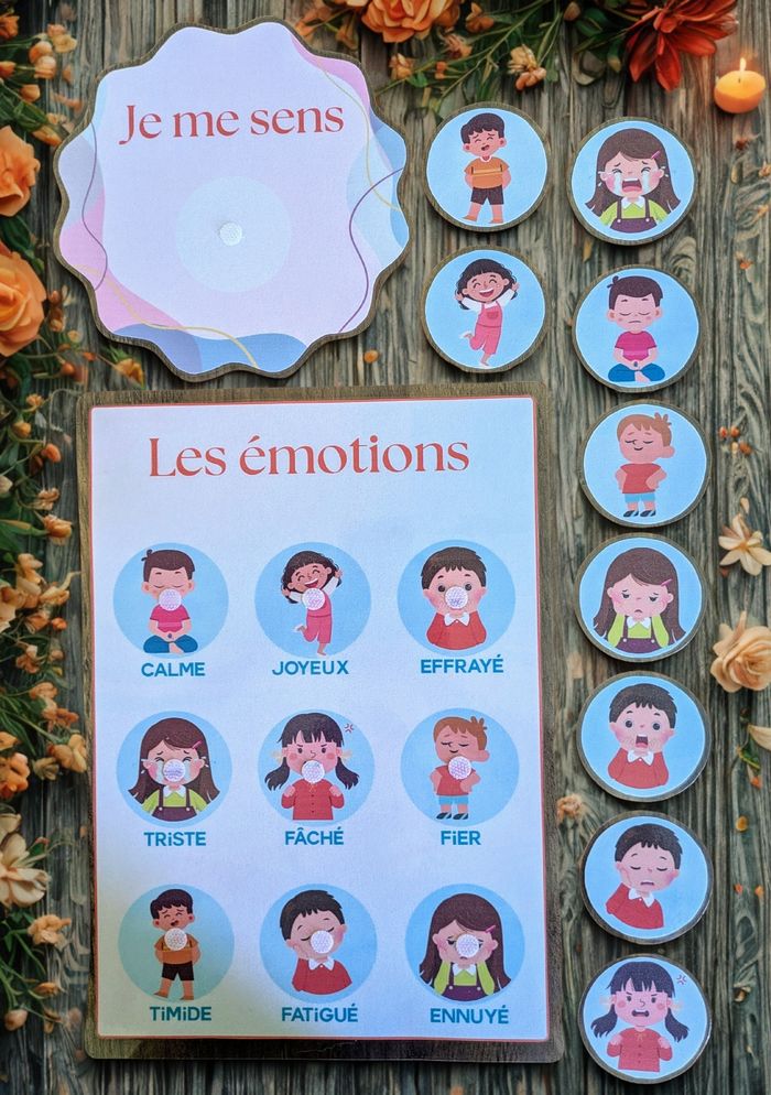 Très belle affiche d'activité sur les émotions en illustrations