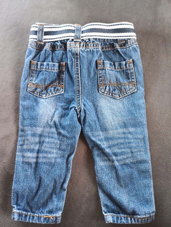 Pantalon jeans avec ceinture Garçon 6 mois 100% coton - photo numéro 5