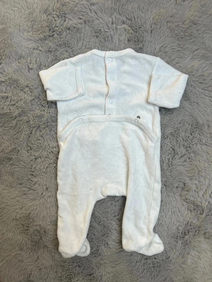 Pyjama blanc velours taille 3 mois - photo numéro 2