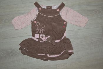 Ensemble Tee shirt manches longues + robe Petit Kimbaloo 1 mois