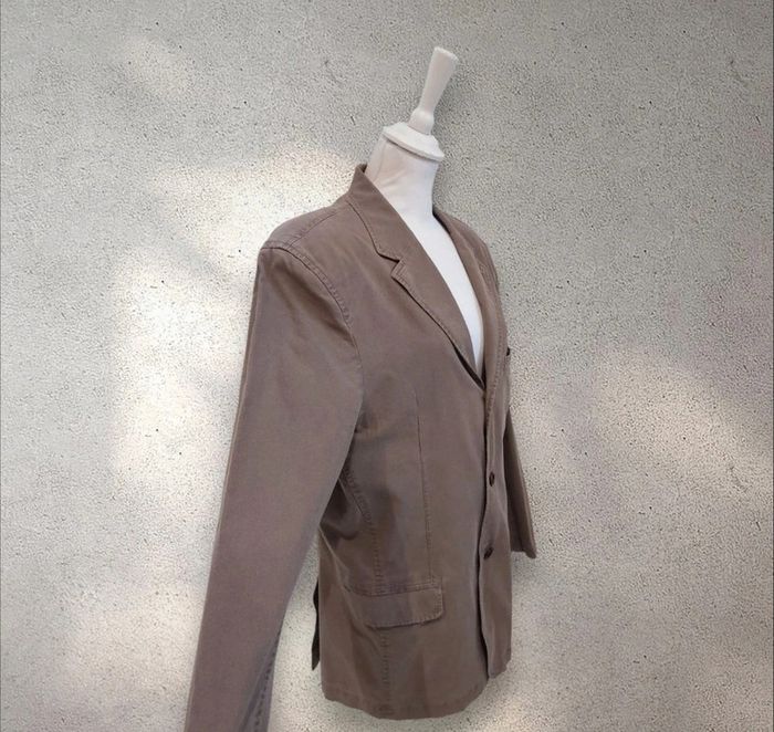Veste en coton marron beige taille 48 - photo numéro 4