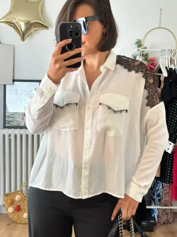 Chemiser The Kooples blanc et noir taille 36