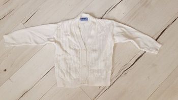 Vêtement fille gilet blanc  De Bon Matin 6 ans