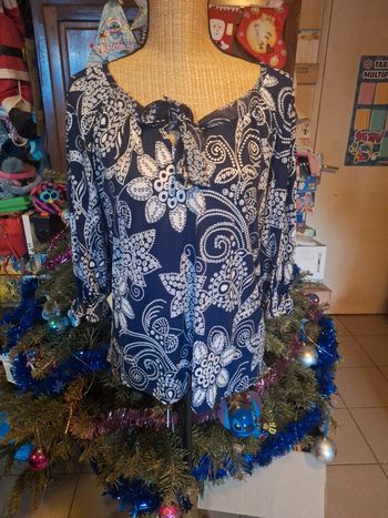 Blouse 3/4 marine argenté