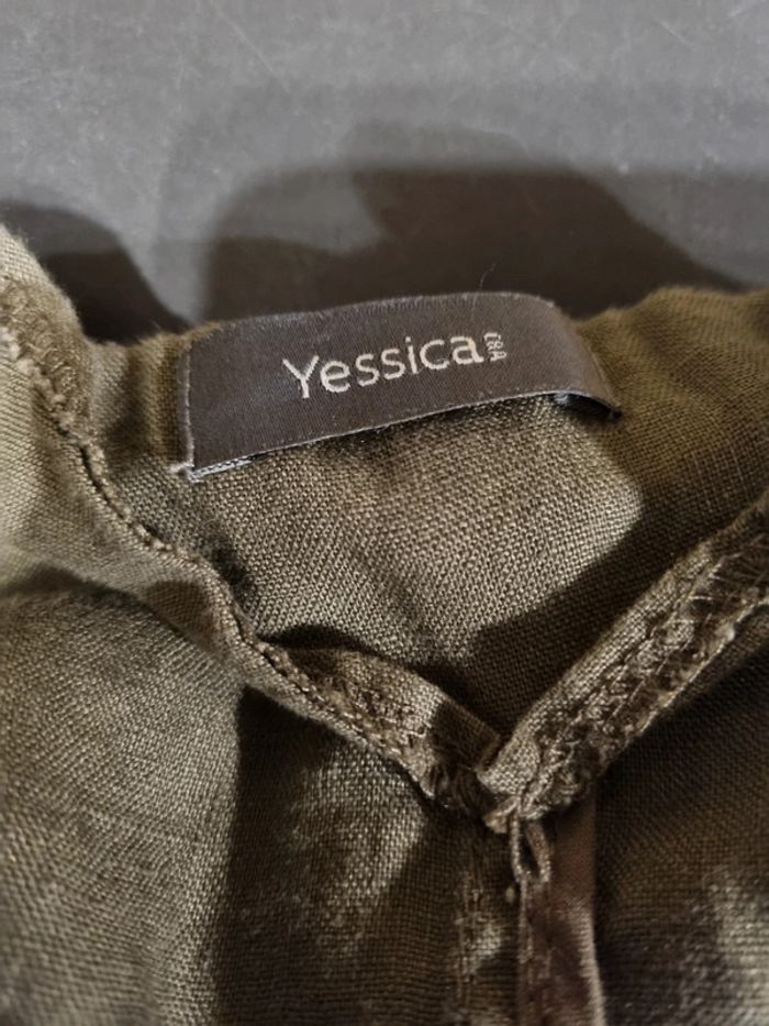 Veste légère en lin gris kaki - photo numéro 5