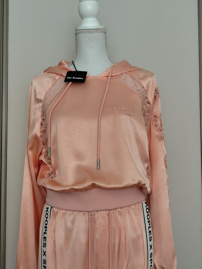 Ensemble sweat et pantalon the kooples taille 1.rose satiné et dentelle toutes saisons - photo numéro 2