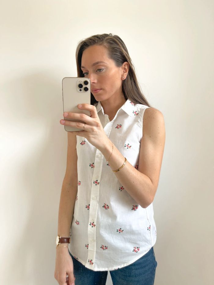 Blouse sans manches blanche à fleurs Primark - photo numéro 6