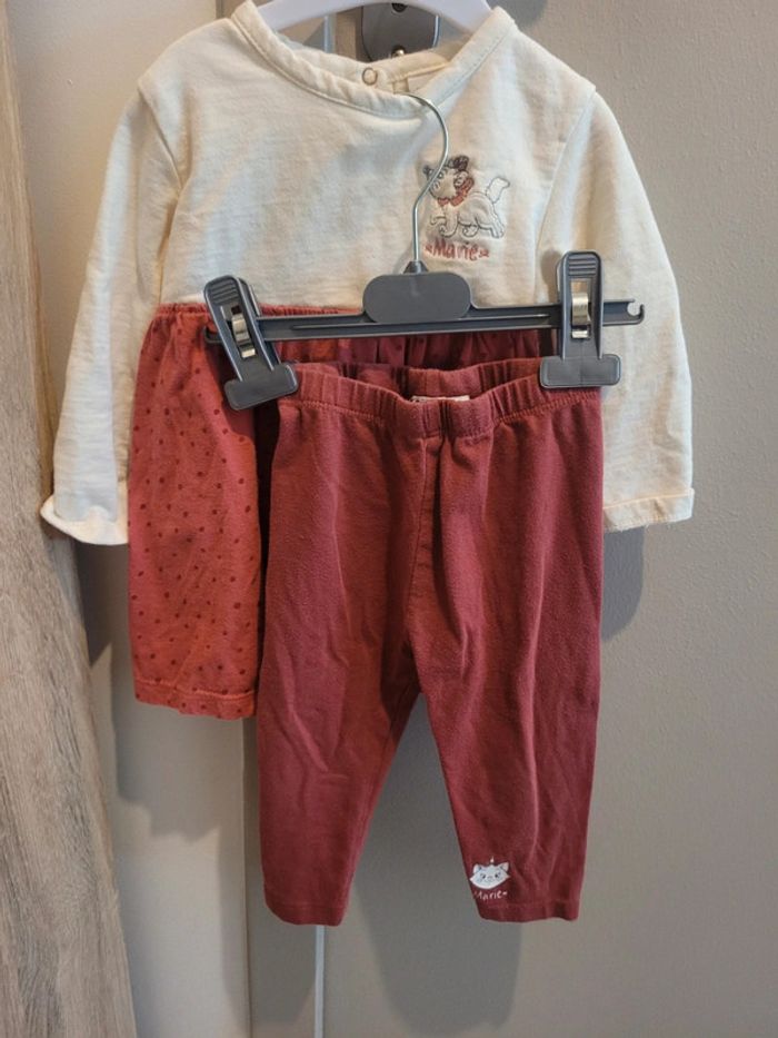 Ensemble Robe et legging Disney Marie (Aristochats) 12 mois - photo numéro 2