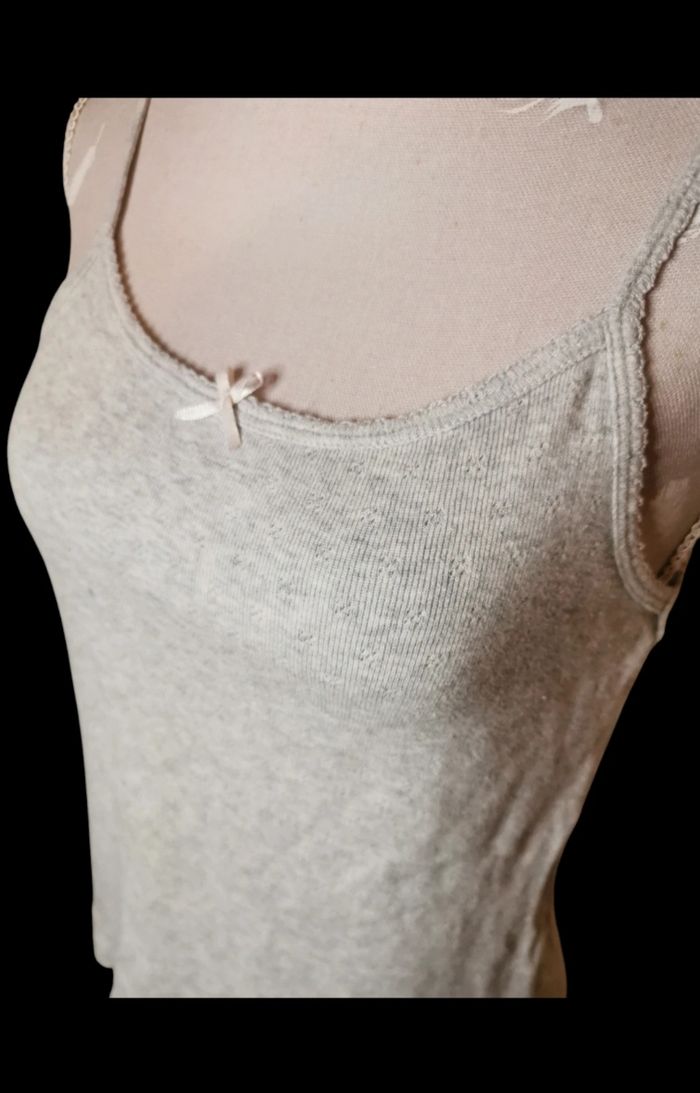 Débardeur fines bretelles gris et petit noeud kiabi 10 ans - photo numéro 3