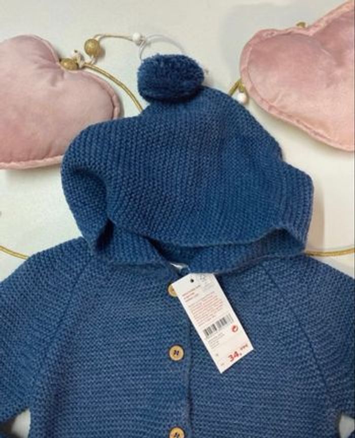 Gillet long en maille bébé fille - neuf - Zippy - Taille 9 mois - photo numéro 4