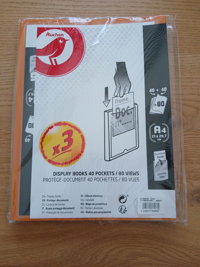 Lot de 3 porte-documents 80 vues