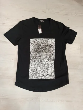 Tee shirt noir homme xxl flocage en relief