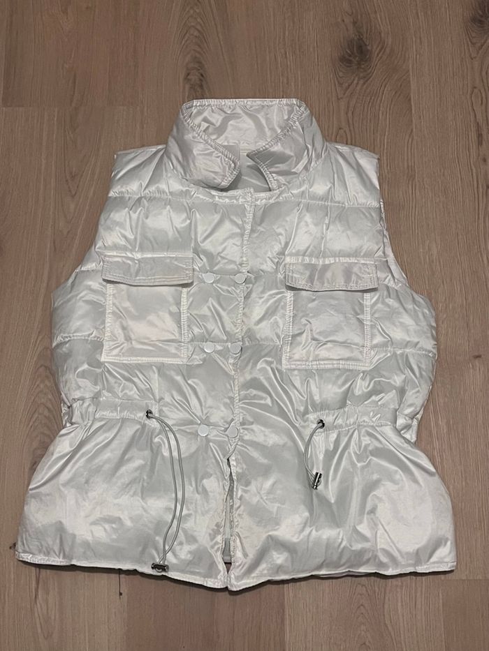 Doudoune sans manches blanche avec poches - photo numéro 2