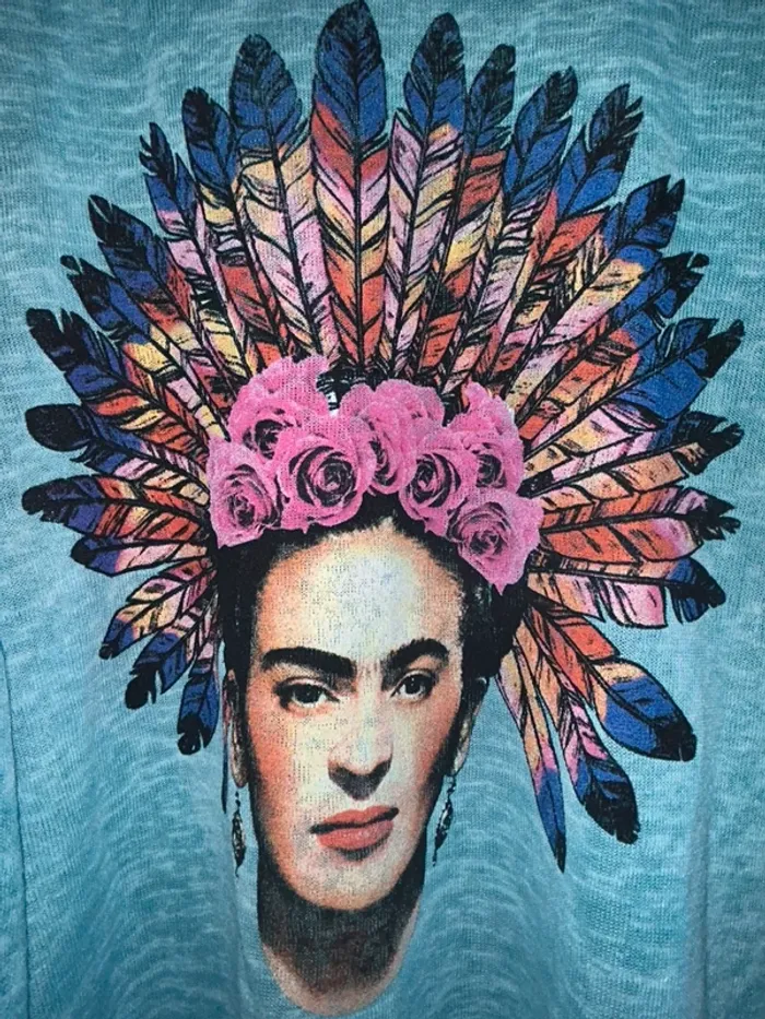 Tunique turquoise Frida Kahlo taille unique - photo numéro 2