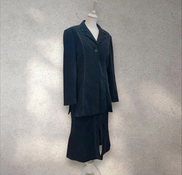 Ensemble tailleur deux pièces noir femme taille 40 - photo numéro 2