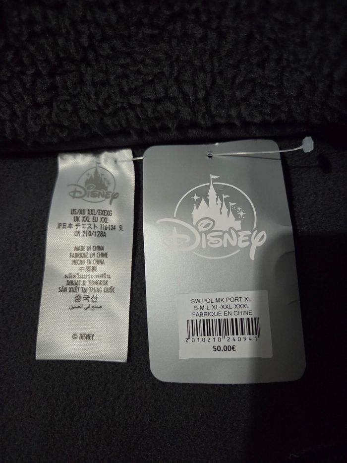 Sweat Polaire logo Disneyland Paris Mickey taille XL +1 cadeau Disney offert