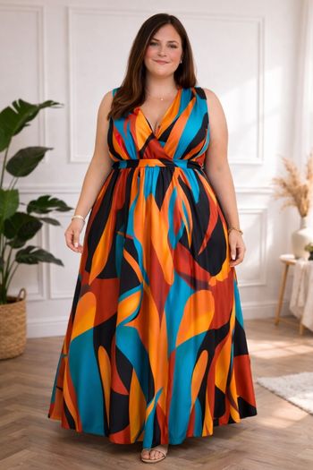 Robe longue flamme vibrante Femme taille 54 marque Boohoo 💍 