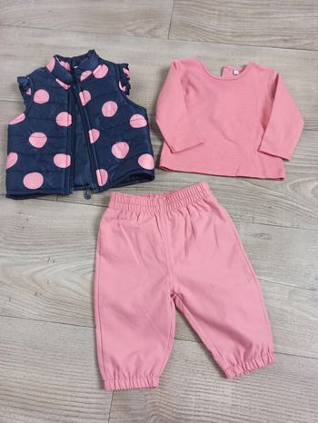 Ensemble veste sans manche pantalon t-shirt manche longue