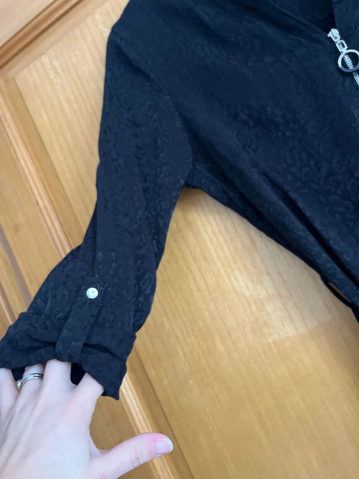 Robe noir motif léopard noir effet satin 36 - photo numéro 3