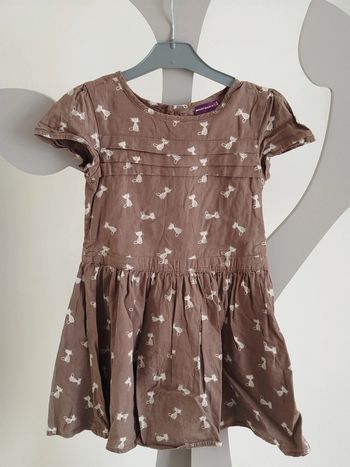 Robe manches courtes marron thème chats Sergent Major taille 5 ans