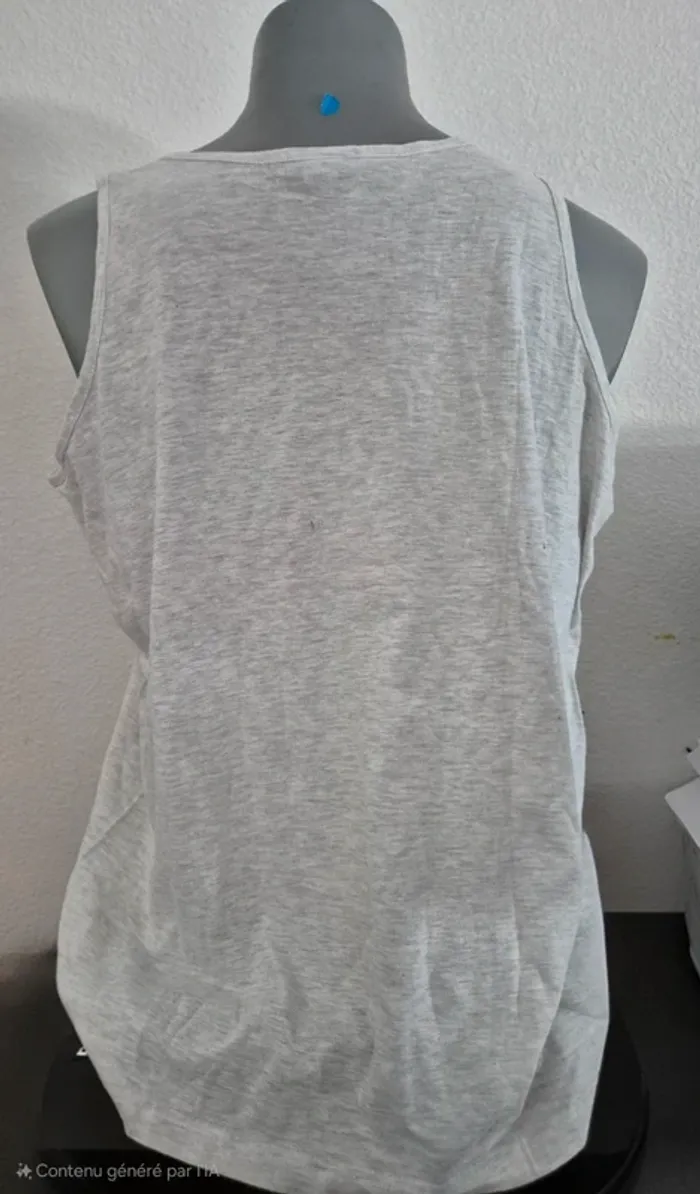 Débardeur manches courtes homme blanc en coton, état taille XXL - photo numéro 2