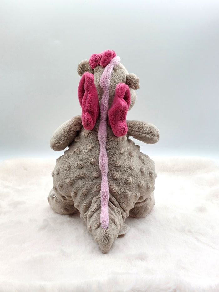 Doudou NOUKIE’S peluche dragon Victoria gris rose mauve 2011 27 cm pas hochet ! - photo numéro 4