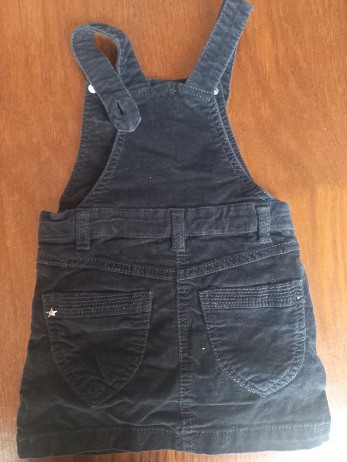 Robe salopette velour bleu marine lili marelle 3ans 94cm - photo numéro 2