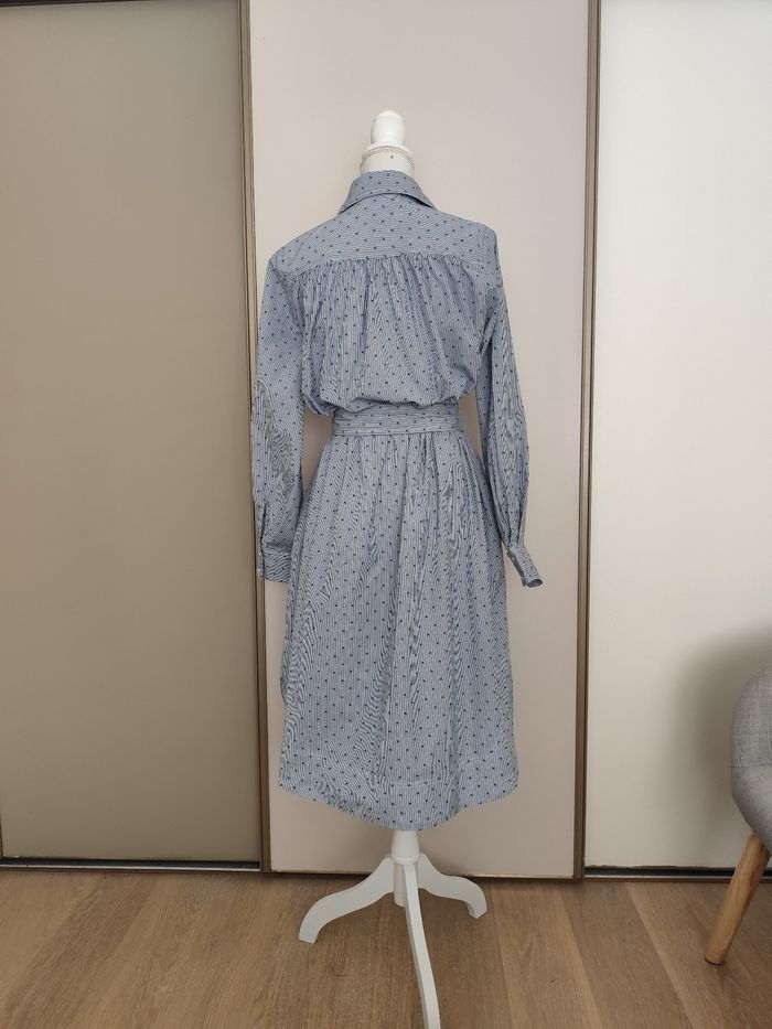 Robe Maje taille 36 coton blanc et bleu printemps été de - photo numéro 6