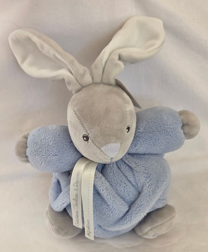 Doudou peluche Lapin gris plume bleu -Tendres &Douces - Kaloo