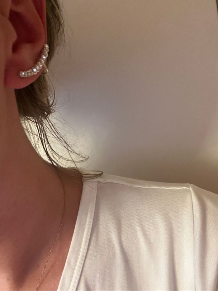 Boucle d’oreille argenté diamants - photo numéro 2