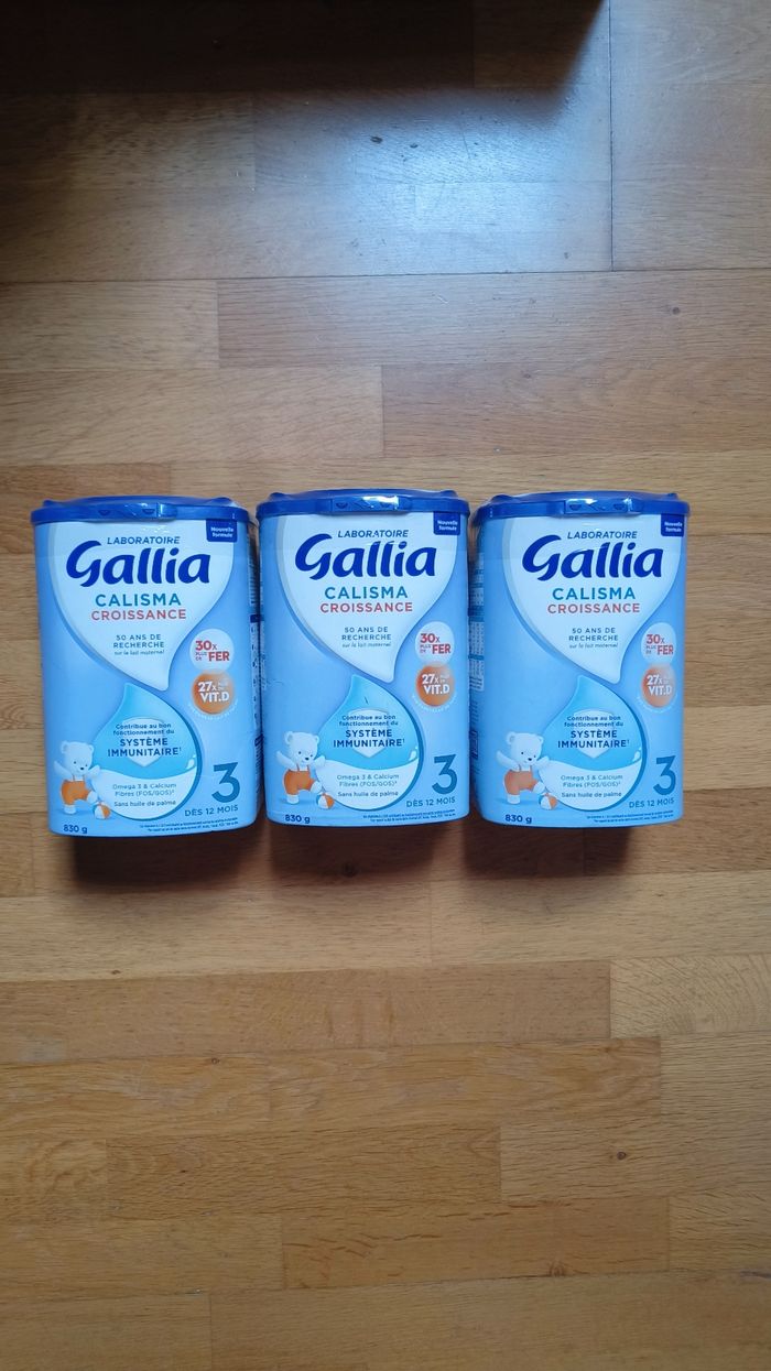 3 boîtes de lait Gallia Calisma croissance 3