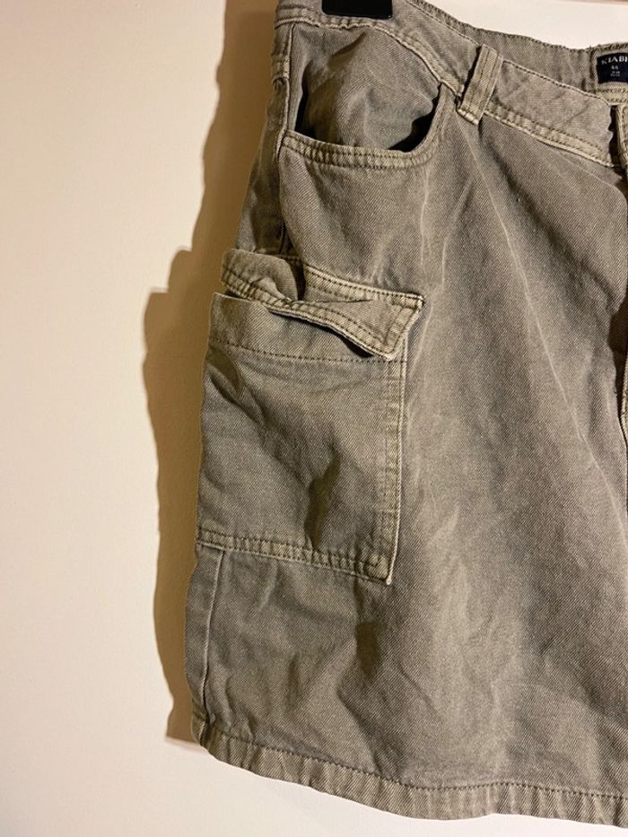 Jupe jeans cargo kaki kiabi taille 44 - photo numéro 2