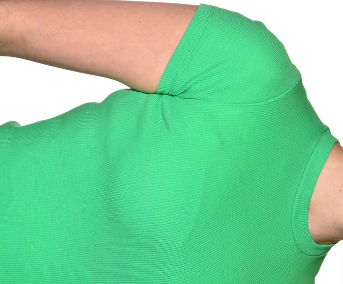 tshirt ajusté col rond vert clair uni taille 34 - photo numéro 3