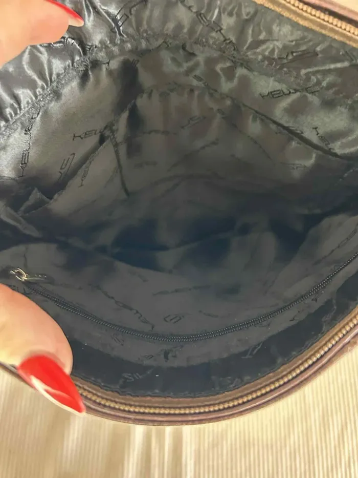 Sac à main en cuir marron kewechris style vintage - photo numéro 8