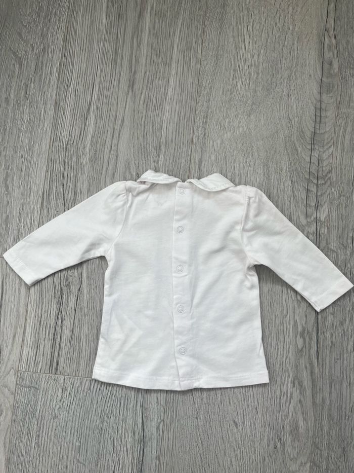 Robe grise à pois argentés + tee-shirt col Claudine – 3 mois - photo numéro 6